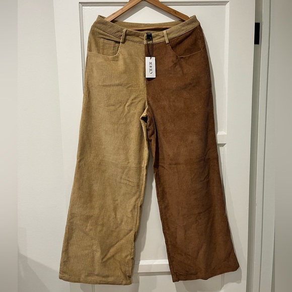 Cider Pants & Jumpsuits Cider Two Tone Corduroy Pants Poshmark